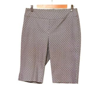 Tribal Black & Cream Print Stretch Blend Bermuda Shorts Style 9609O-803P